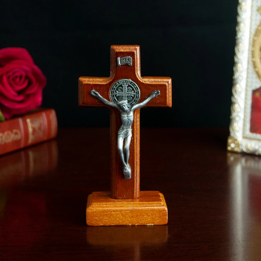 Christian Jesus Wooden Cross Catholic Church Retro Wooden Pendant Car Jesus On Cross Rosarios Catolicos Jezus Croix Crucifix