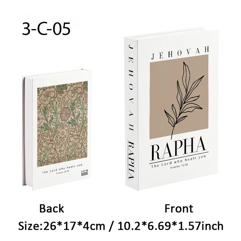 Jehovah Cross Bible Luxury Fake Book Storage Box Decorative Books Home Decor Coffee Table Bedroom Ornament Interior Decoration
