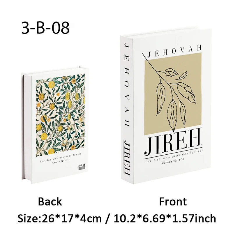 Jehovah Cross Bible Luxury Fake Book Storage Box Decorative Books Home Decor Coffee Table Bedroom Ornament Interior Decoration