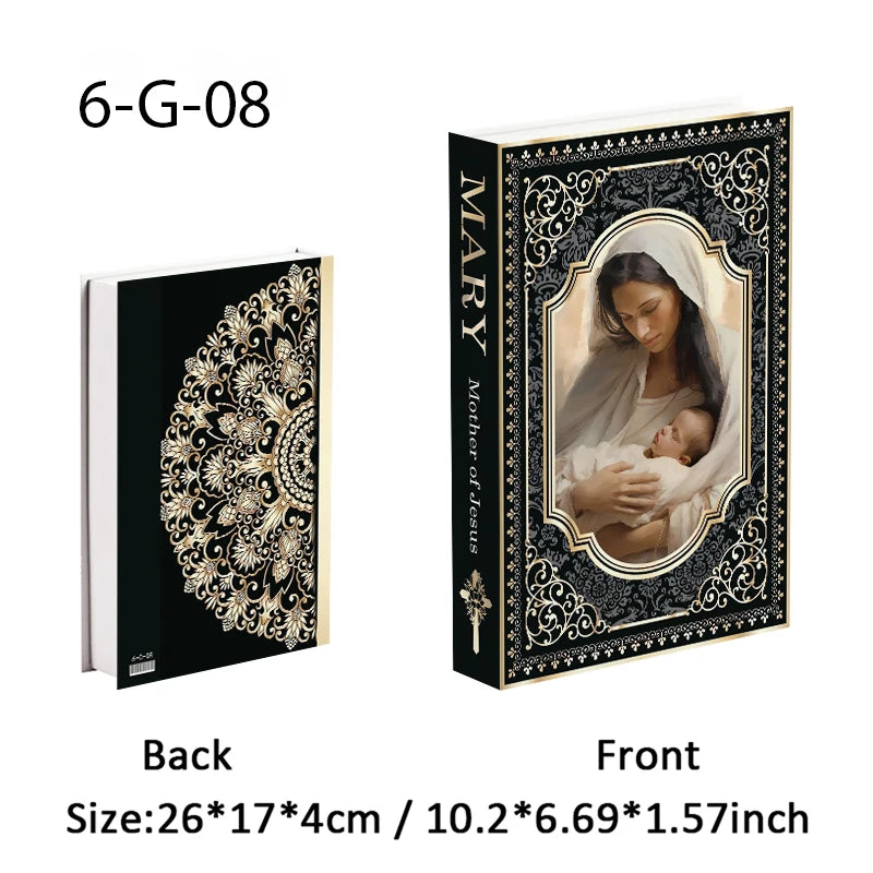 Jehovah Cross Bible Luxury Fake Book Storage Box Decorative Books Home Decor Coffee Table Bedroom Ornament Interior Decoration