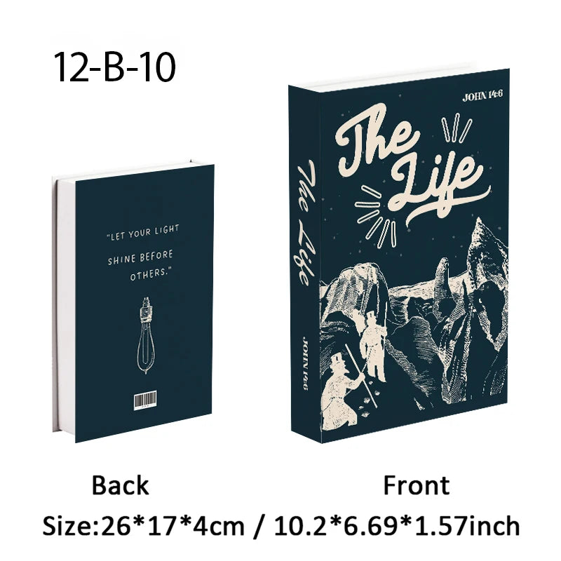 Jehovah Cross Bible Luxury Fake Book Storage Box Decorative Books Home Decor Coffee Table Bedroom Ornament Interior Decoration