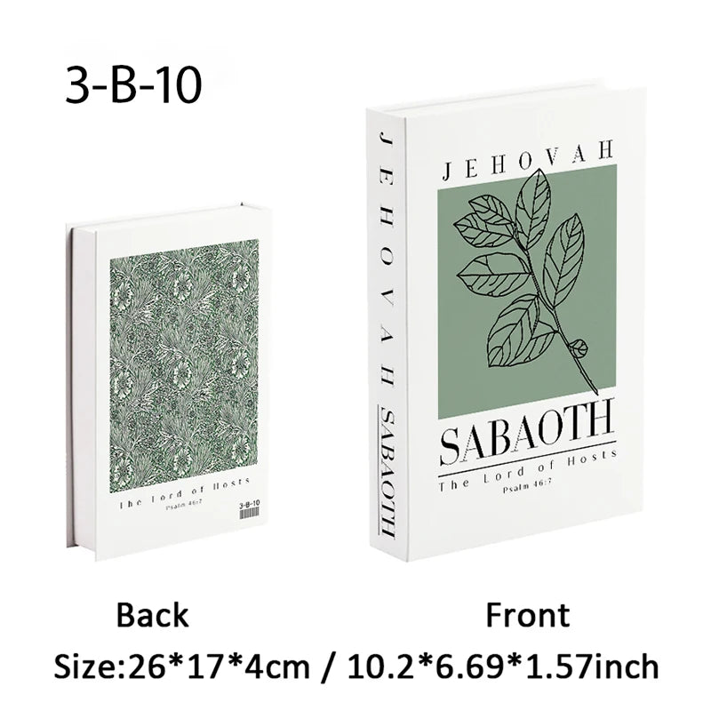 Jehovah Cross Bible Luxury Fake Book Storage Box Decorative Books Home Decor Coffee Table Bedroom Ornament Interior Decoration
