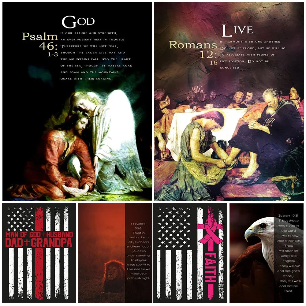 Bible Verse Religion Jesus Christianity Abstract Art Poster And Print The Christian Monitor Wall Art Canvas Painting Decoration