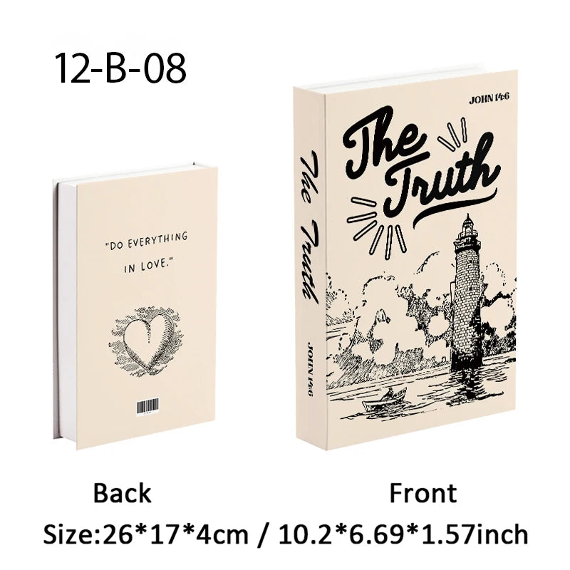 Jehovah Cross Bible Luxury Fake Book Storage Box Decorative Books Home Decor Coffee Table Bedroom Ornament Interior Decoration