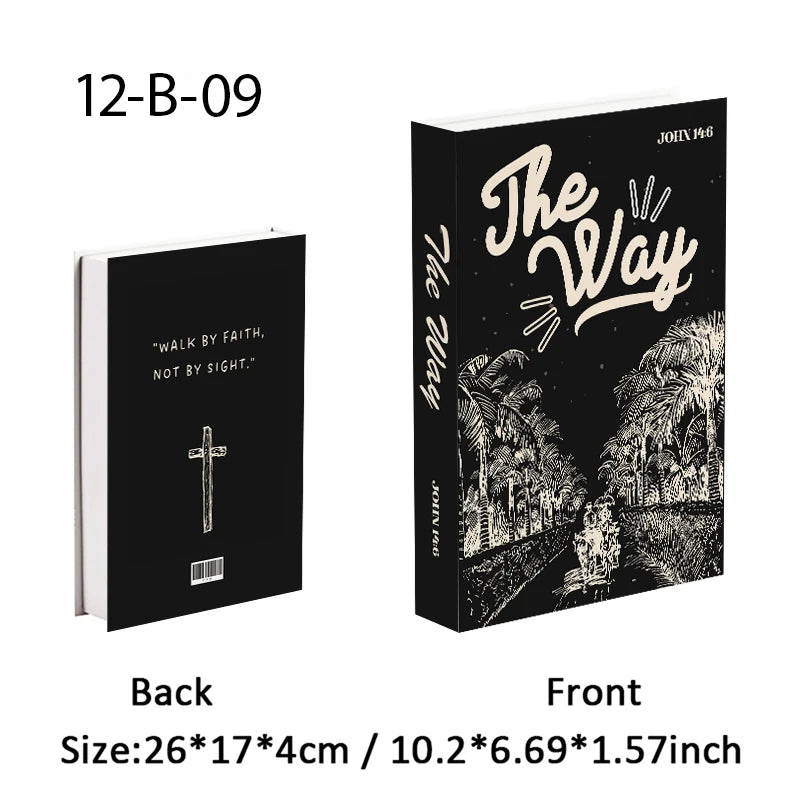 Jehovah Cross Bible Luxury Fake Book Storage Box Decorative Books Home Decor Coffee Table Bedroom Ornament Interior Decoration