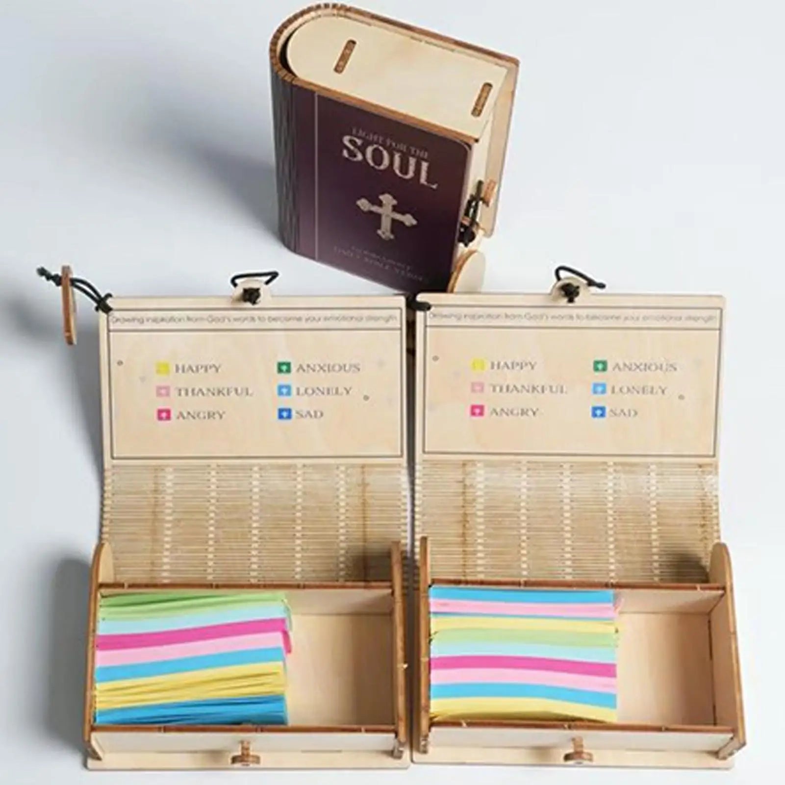 Bible Scripture Cards 90pcs Color-Coded Bible Verses in Wooden Box Christian Scripture Prayer Cards new year gift for Women Men