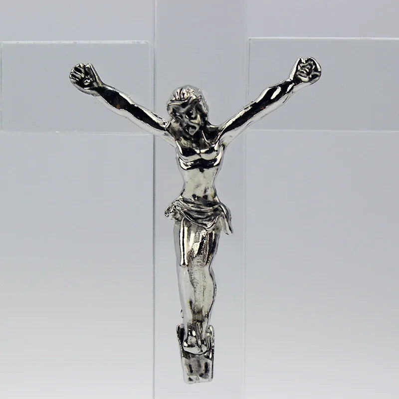 Jesus Cross Statue Christian Crystal Cross Church Ornaments Religious Style Desktop Decoration Creative Figurine Sculpture