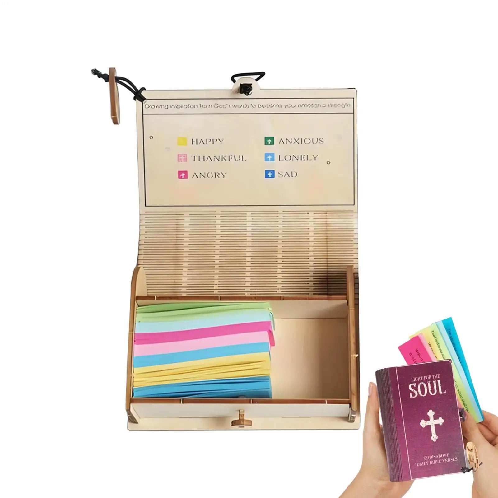Bible Scripture Cards 90pcs Color-Coded Bible Verses in Wooden Box Christian Scripture Prayer Cards new year gift for Women Men
