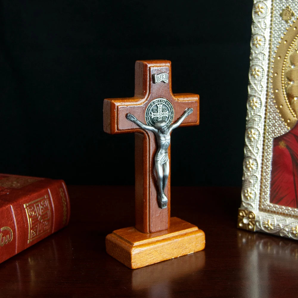 Christian Jesus Wooden Cross Catholic Church Retro Wooden Pendant Car Jesus On Cross Rosarios Catolicos Jezus Croix Crucifix