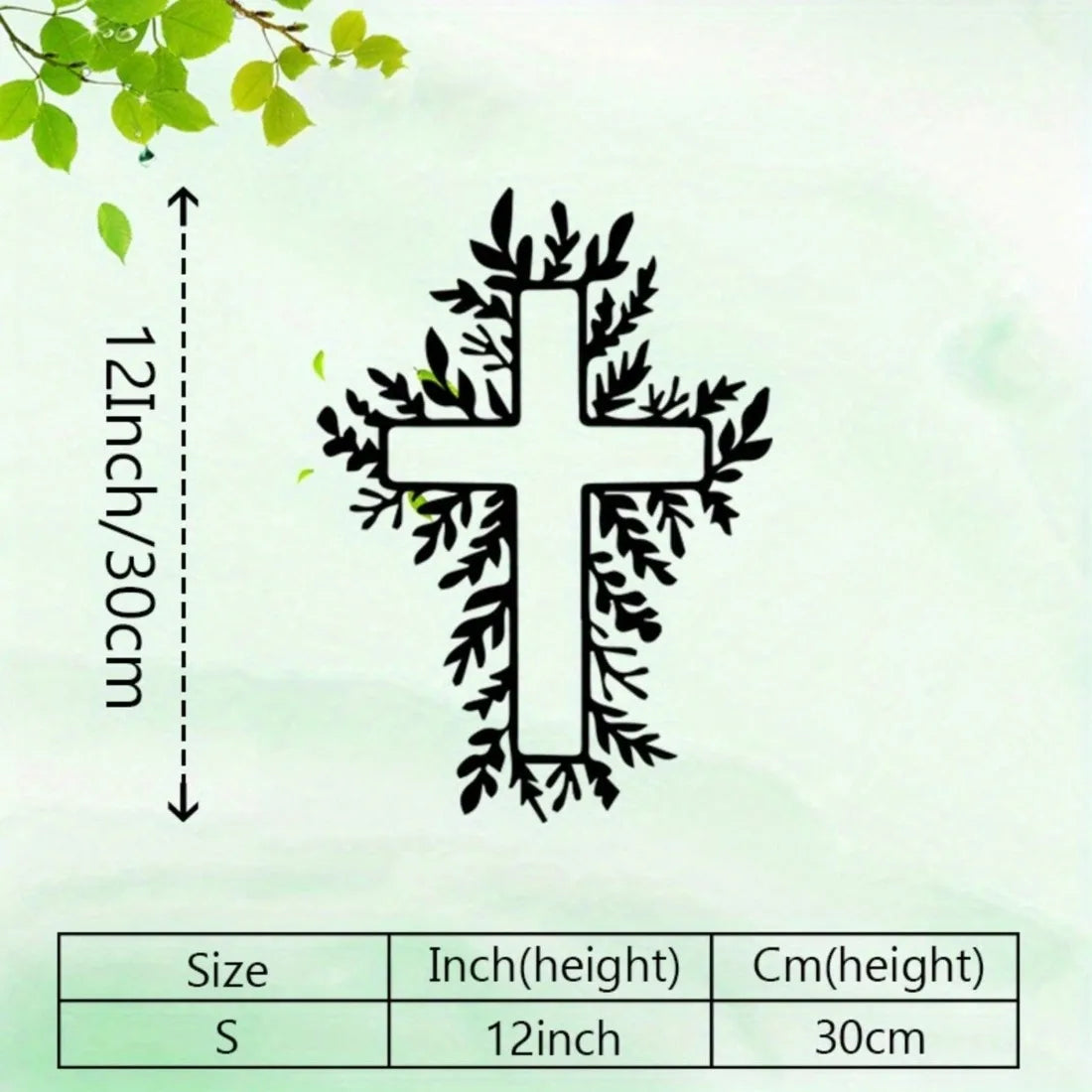 Vintage Metal Cross Wall Decor - Christian Black Iron Art for Home Church, Religious Gifts