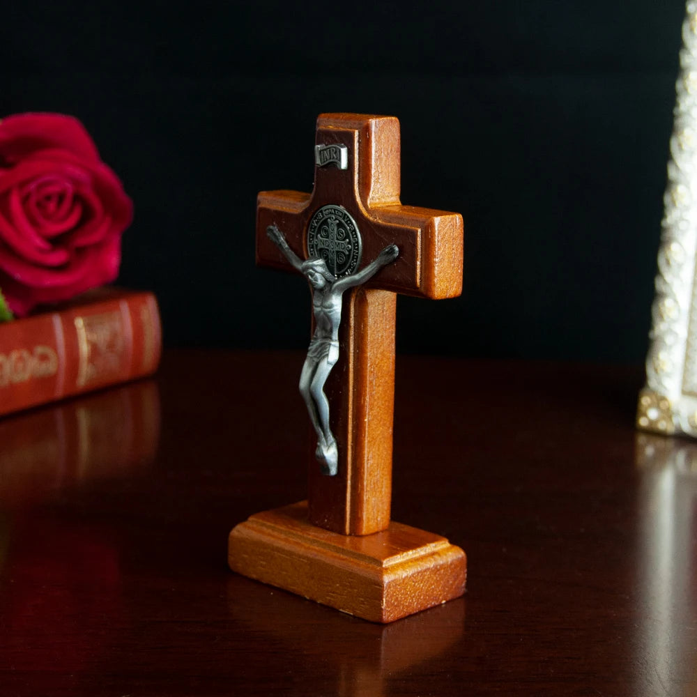 Christian Jesus Wooden Cross Catholic Church Retro Wooden Pendant Car Jesus On Cross Rosarios Catolicos Jezus Croix Crucifix